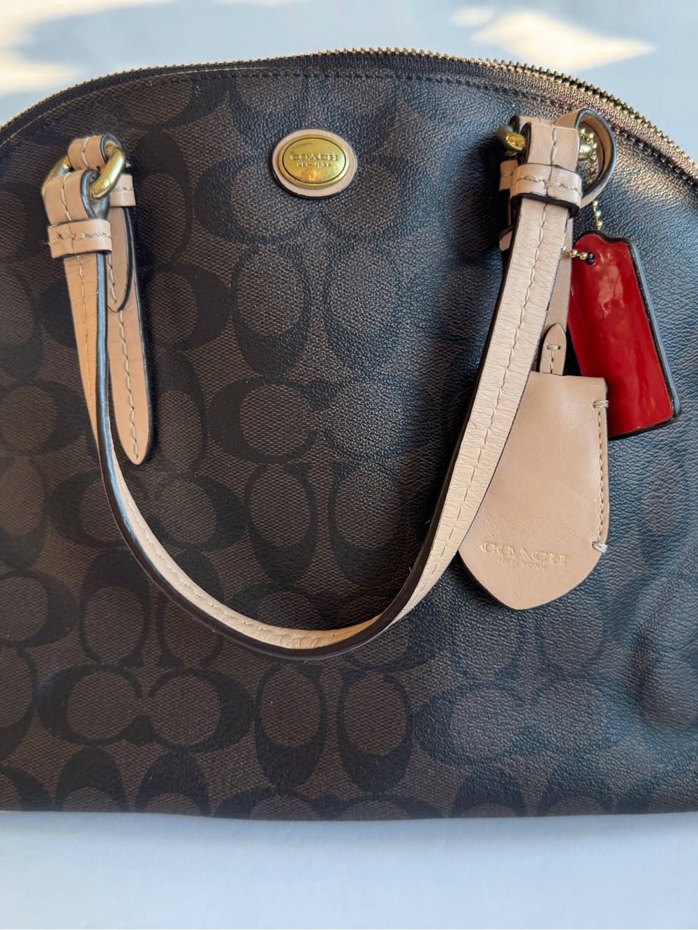 Coach Peyton Signature Cora Domed Satchel (Style Number: F26184).
